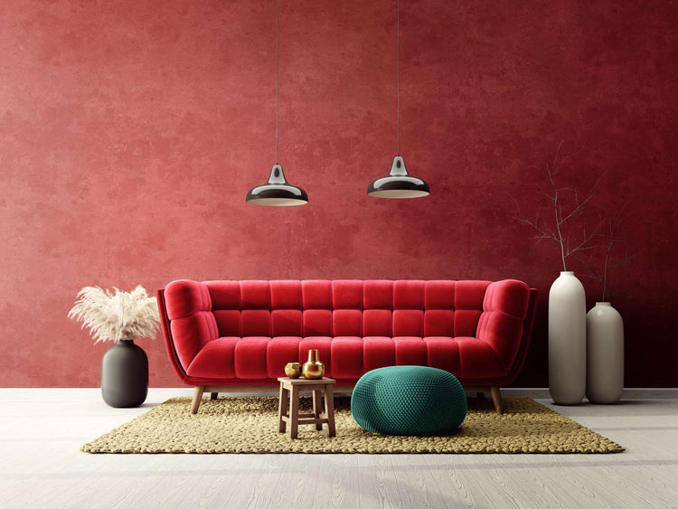 King's Red paint colour on living room walls.