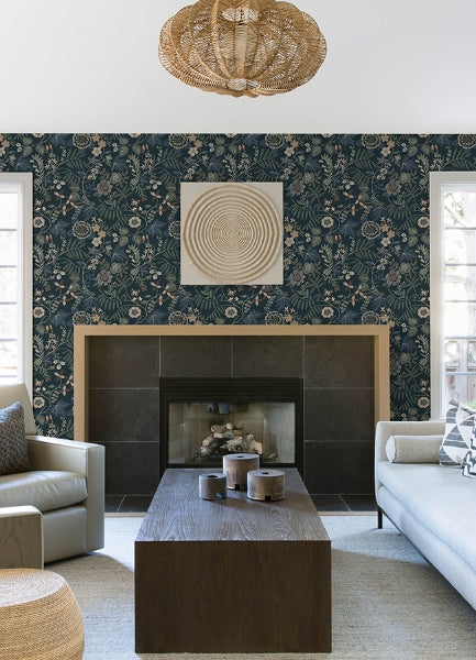 Marilyn Sea Green Floral Trail Wallpaper by Scott Living