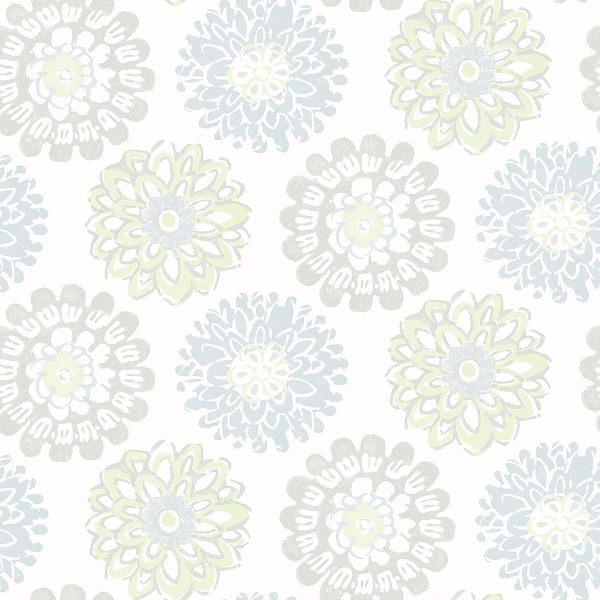 Sunkissed Light Green Floral Wallpaper
