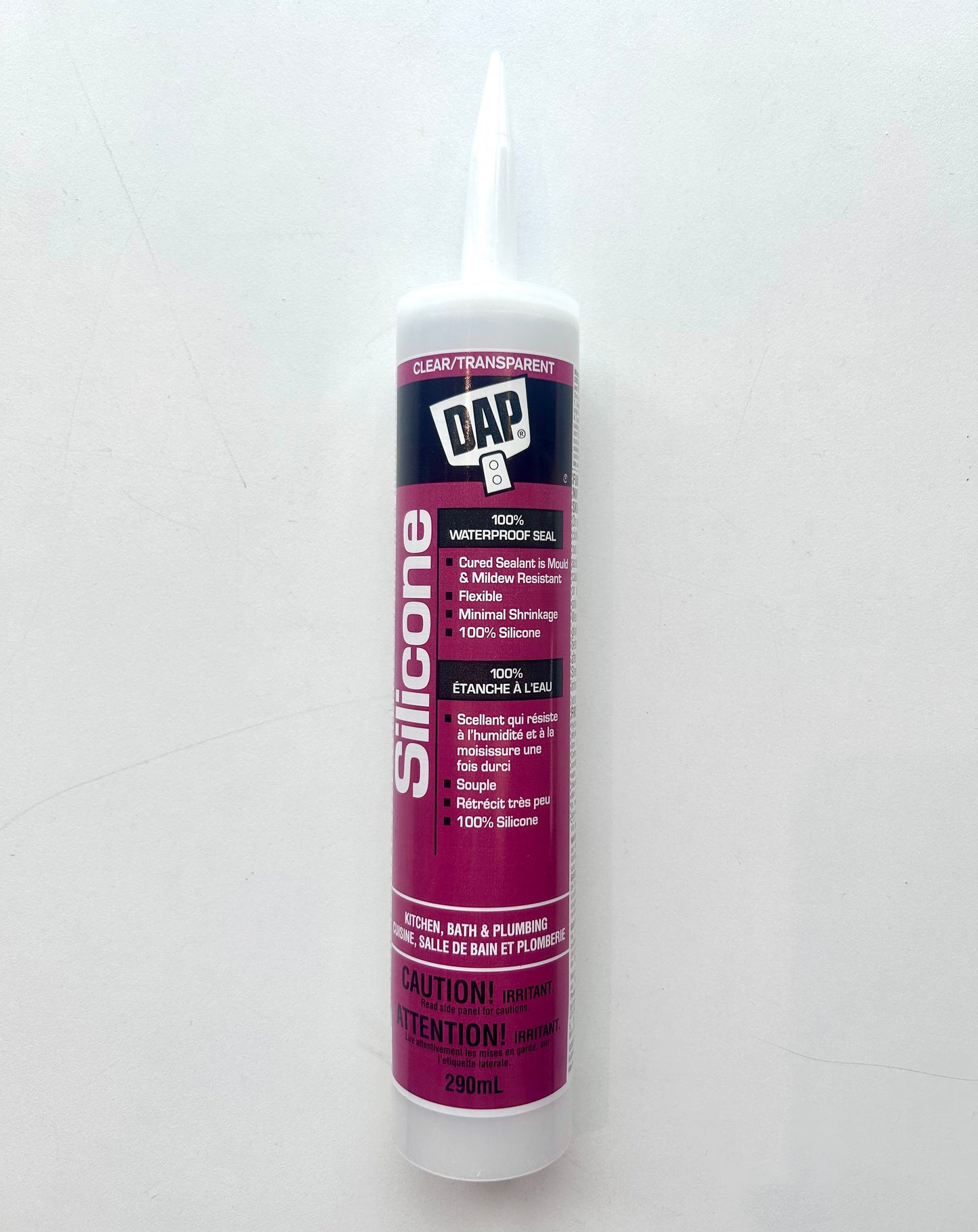 DAP 290-ml Clear Kitchen and Bathroom 100% Silicone Sealant