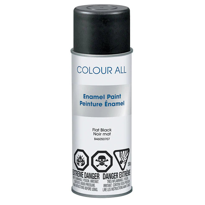 Krylon Colour-All Enamel Aerosol Spray Paint - Flat Black - UV and Fade Resistant - 283 g