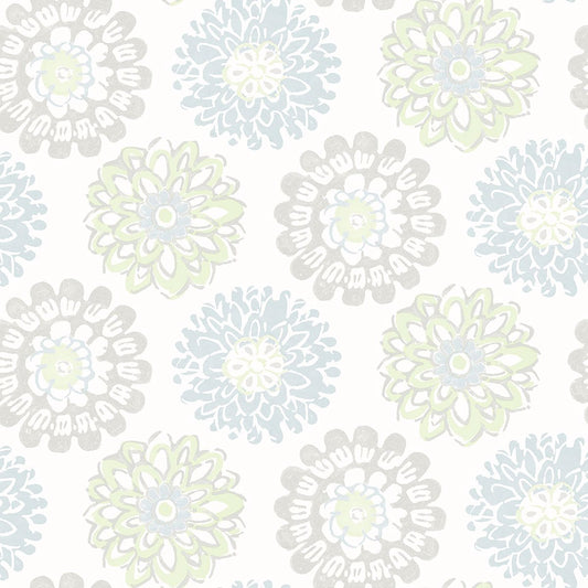 Sunkissed Light Green Floral Wallpaper