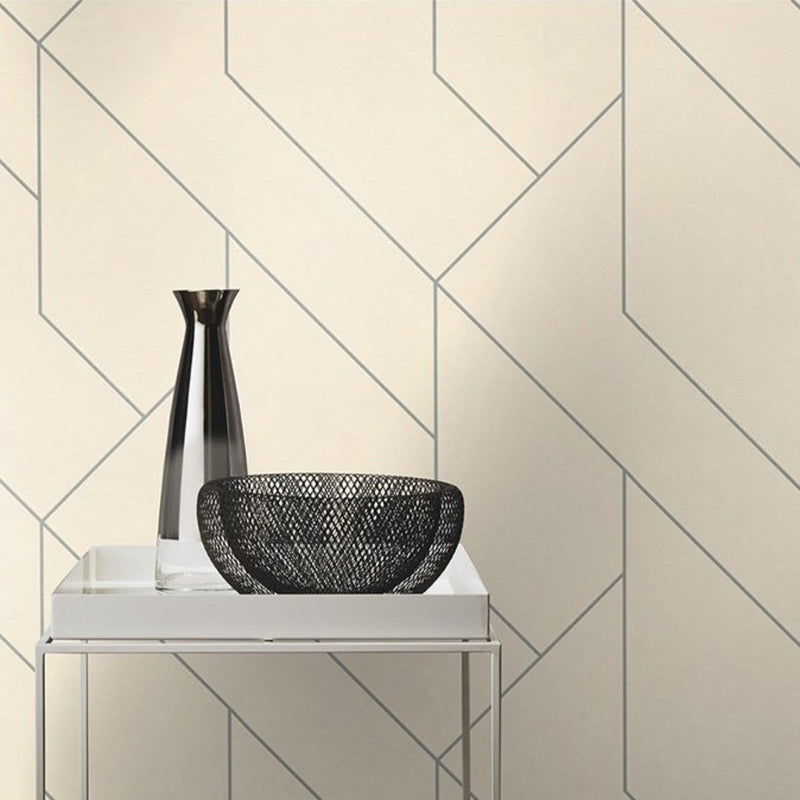 Pollock White Gilded Geometric Wallpaper