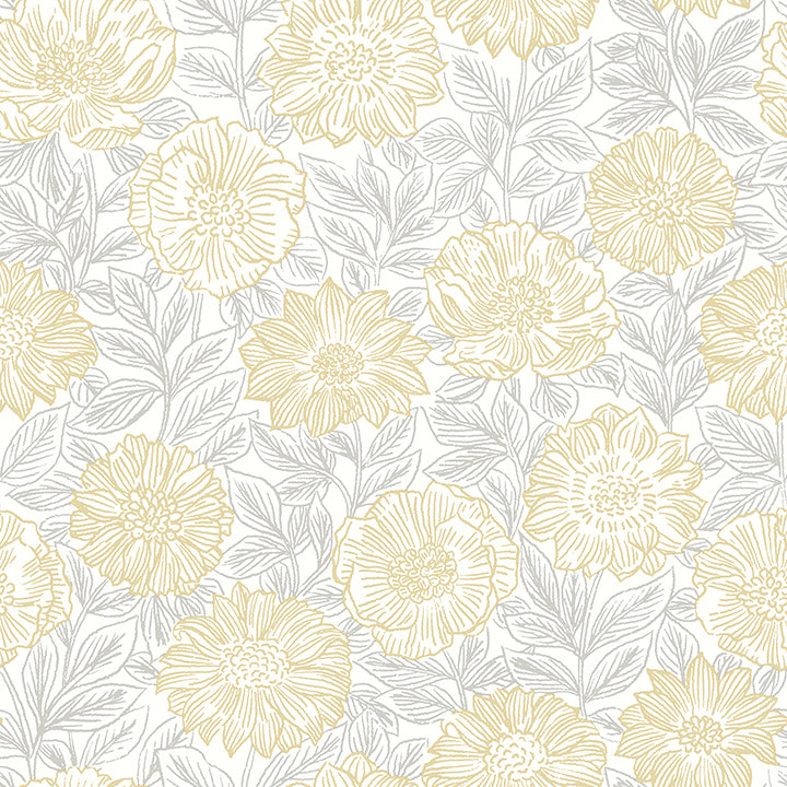 Faustin Yellow Floral Wallpaper