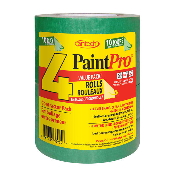 Cantech PaintPro 1.5" Green Tape - 4 Pack