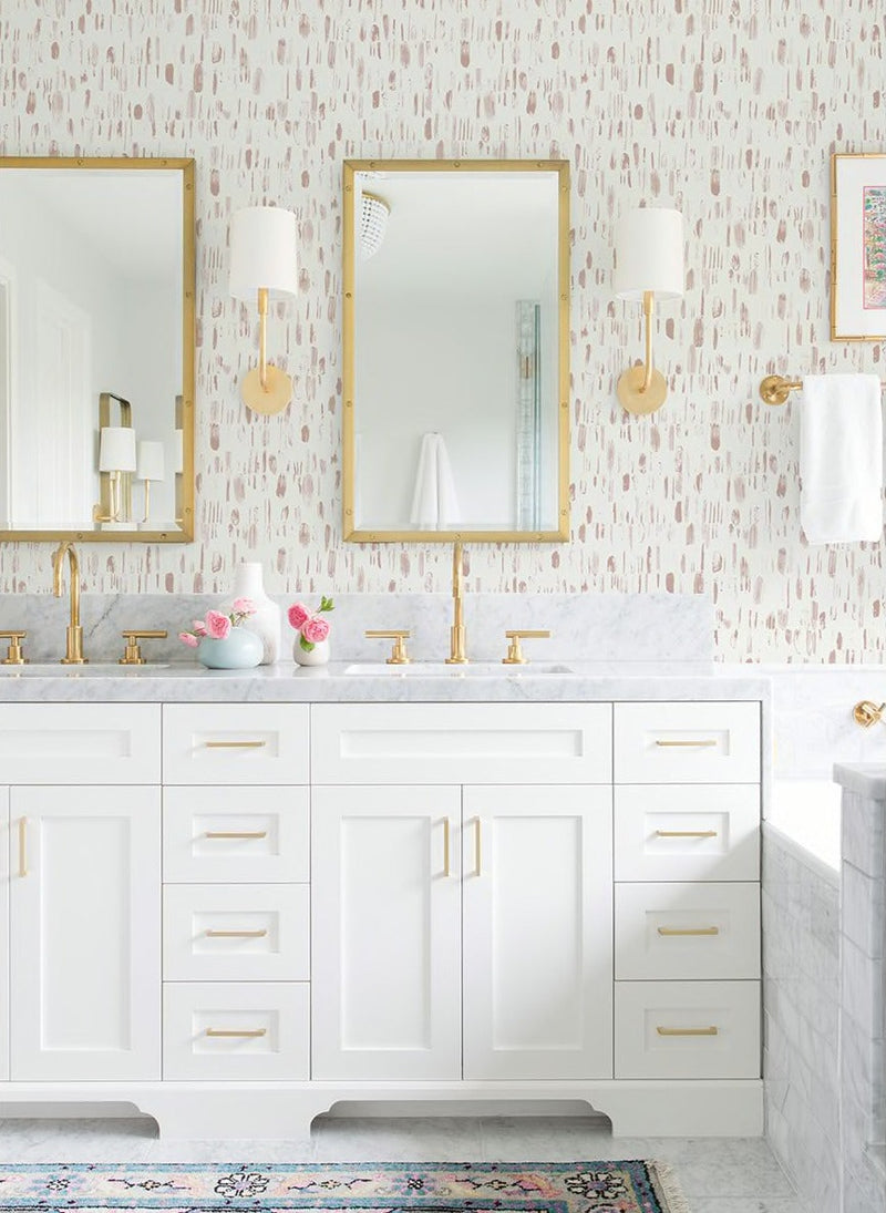 Dwell Pink Brushstrokes Wallpaper