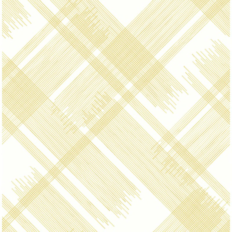 Zag Yellow Modern Plaid Wallpaper