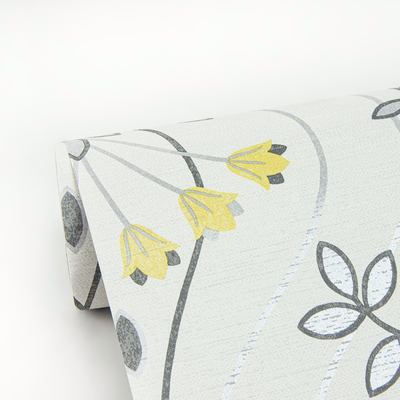 Dard Grey Tulip Ogee Wallpaper